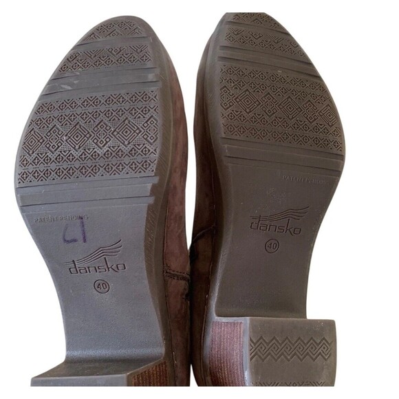 Dansko Hartley Zip Ankle Boot EUR 40 Womens Size 9-9.5 Chocolate Nubuck Leather - Picture 5 of 10